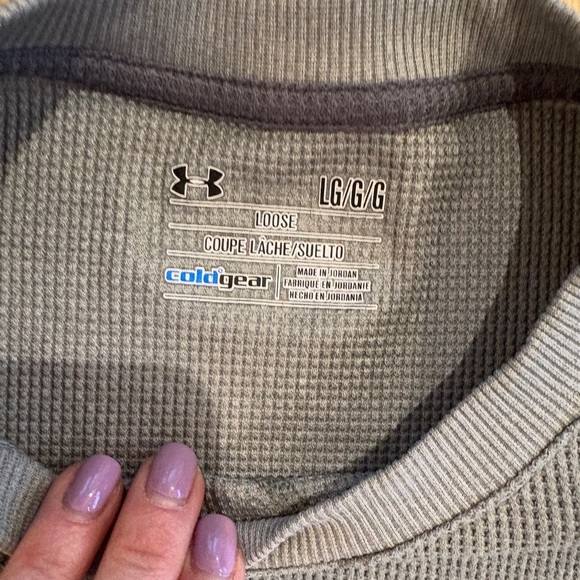 Under Armour Men's Amplify Thermal Shirt, Long Sleeved, Gray, ColdGear, Large - Picture 5 of 5